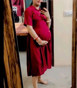 Burgundy Maternity Dress