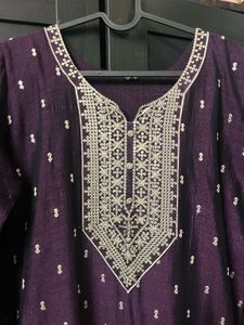 Embroidered Purple Kurta