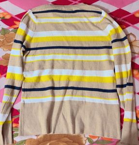 Striped Knit Pullover Sweater