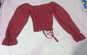 Chic Maroon Long Sleeve Top🌹✨