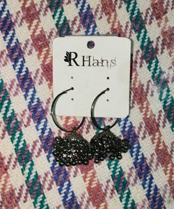 Black Jhumka Hoop Earrings