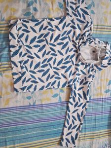 Blue Leaf And White Combined Hoodie.