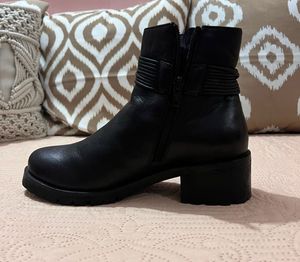 Dark brown Leather Ankle Boots