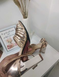 Golden Heels With Red Bottom
