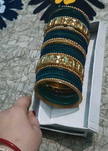Emerald &amp; Gold Bangle Set