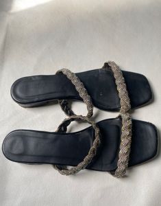 Truffle collection Sparkly Black Flats