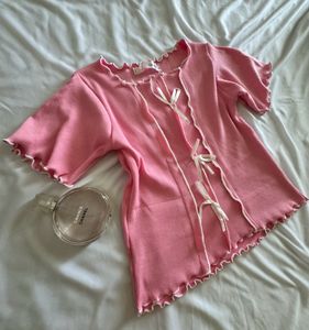 Korean Pink Bow Top