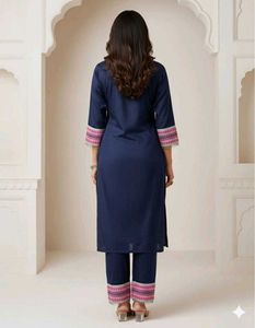 Elegant Navy Blue Kurti Set