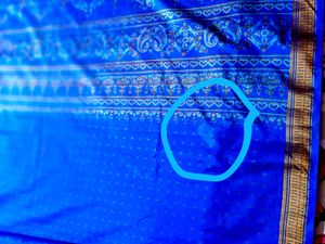 Royal Blue Printed Silk Saree