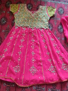Pink & Gold kurta chudidar