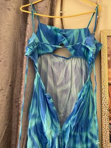 Tie-Dye Cutout Midi Dress