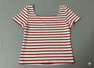 Striped Square Neck Top