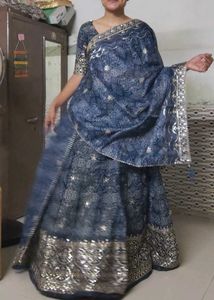 Blue Bhandni Lehnga Choli