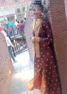 Maroon Polka Dot Anarkali Dress