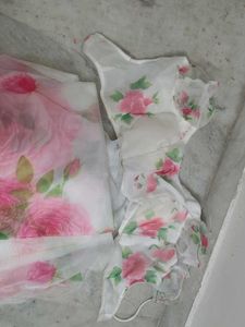 Beautiful Oraganza Saree+ Blouse