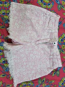 Floral Frayed Hem Shorts 4-5 year