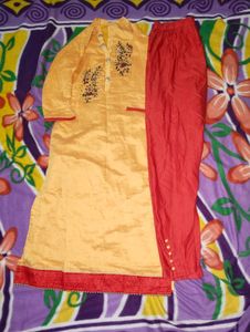 Yellow Kurti Pant Set