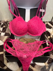 Hot Pink Bra Set