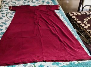 Burgundy Tunic with Gold Embroidery