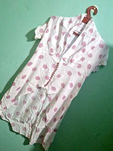 Polka Dot Button-Up Shirt