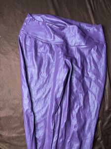 Purple Faux Leather Pants