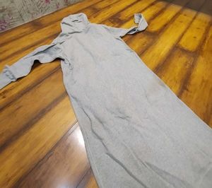 Grey Full Zip Hoodie Dress