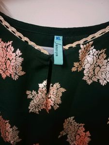 Janasya Brand Golden Printed Flawless Kurta
