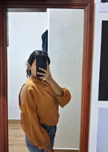 Cold Shoulder Mock Neck Top
