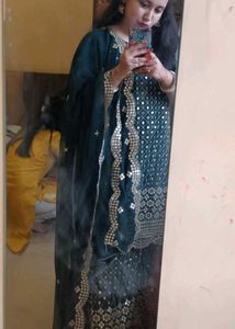 Beautiful Green Sharara In Very Good Condition