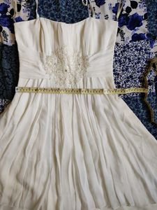 beautiful off-white party wear dress