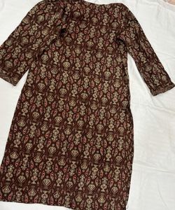 Printed Brown Kurta Set