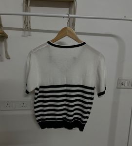 Striped Buttoned Down Korean Top