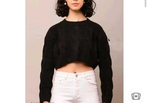 Black Knit Short Sweater