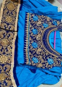 Blue Embroidered Kurta Set