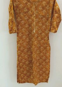 Floral Mustard Yellow Print Kurta