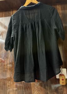 Black Button-Down Top