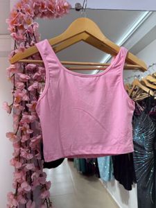 Pink Floral Crop Top