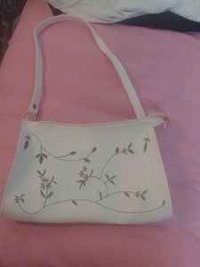 White Embroidered Sling Bags