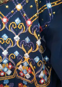 Embroidered Navy kurti