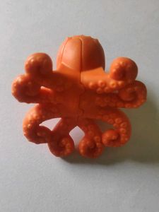 Kinder Joy Orange Octopus Toy Figure