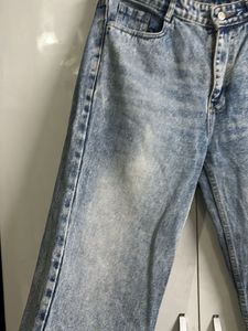 Acid Wash Wide Leg Jeans high waist