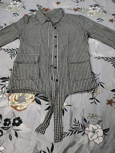 Gingham Tie-Front Top