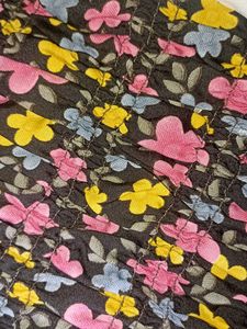 Fake 2 Piece Floral Print Peplum Top - Stretchable