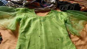 Green Tunic with Gold Beading