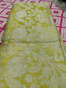 FLUOROSCENT COLOUR SILVER ZARI SAREE