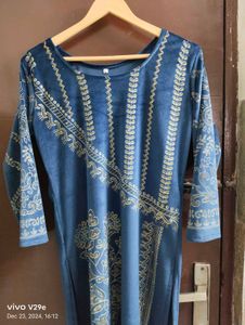 Velvet DigitalPrint Stone Work Suit