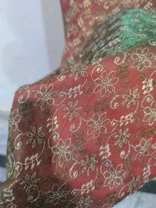 Orange to green colourshift suit patiala set