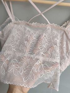 Pink Lace Bralette With Padding