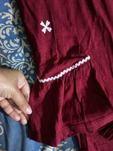 Burgundy Embroidered Top
