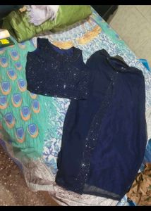 Women Top Aand Skirt Set Cut Out Embroidary